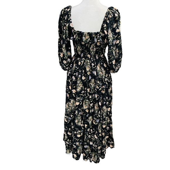 Free People NWT Small OASIS FLORAL PRINTED MAXI DRESS - BLACK COMBO - Picture 8 of 16